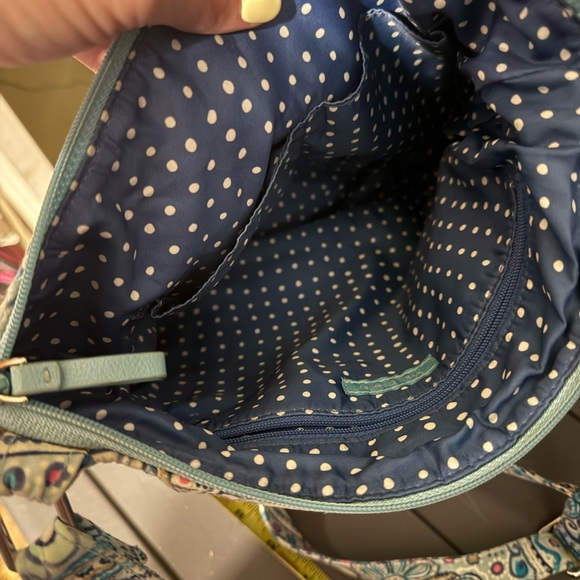 VERA BRADLEY BLUE DAISY DOT PAISLEY ICONIC HIPSTER CROSSBODY BAG - Picture 6 of 7
